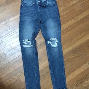 Dark wash ripped jeans